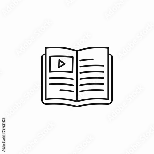 open book video icon sign vector