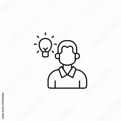 person idea lightbulb icon sign vector