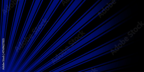 Blue and violet beams of bright laser light shining on black background.Dark BLUE vector background with stright stripes. Glitter abstract illustration with colorful sticks. Pattern for ads, posters, 