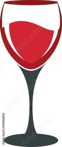 Glass of beverage with dark liquid vector illustration for refreshment and drink concepts