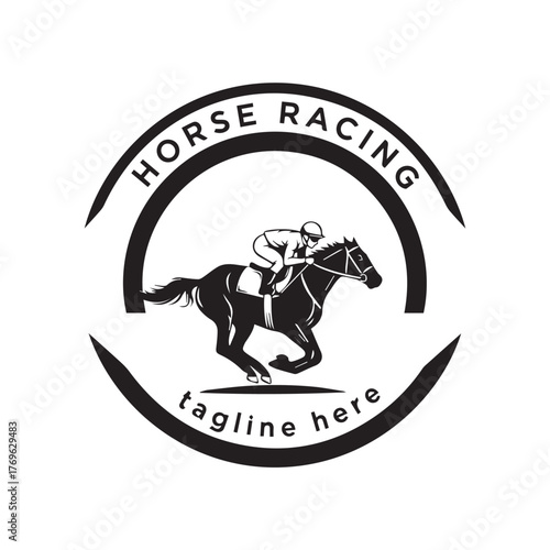 horse racing sport logo design