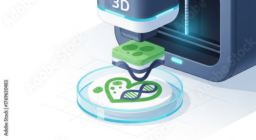 3d printer creating a heartshaped structure
