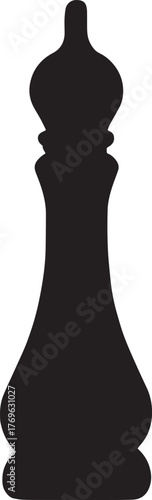 Elegant black chess bishop piece silhouette symbol of strategy and intellect
