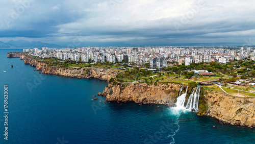 Wallpaper Mural Antalya city center, Antalya's famous cliffs drone images, Düden Waterfall, Karpuzkaldıran Waterfall Torontodigital.ca