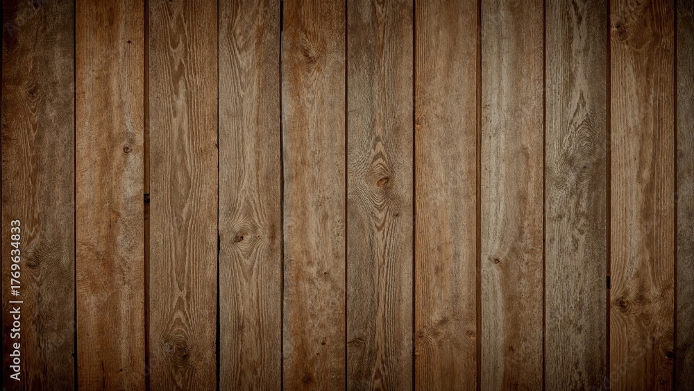 Obraz premium Rustic wood planks background with appealing vignetting.