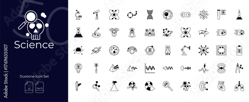 Science Duotone Editable Icons set.