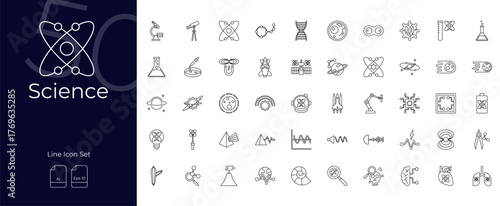 Science Line Editable Icons set.