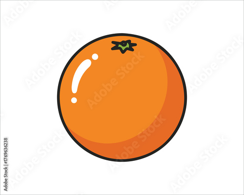 Isolated orange fruit vector illustration against white background for design
