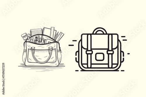 A collection of black silhouette vectors featuring a variety of handbags, briefcases, satchels, and fashion accessories,stylish purse icons and elegant carrying designs.