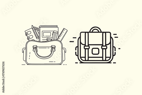 A collection of black silhouette vectors featuring a variety of handbags, briefcases, satchels, and fashion accessories,stylish purse icons and elegant carrying designs.