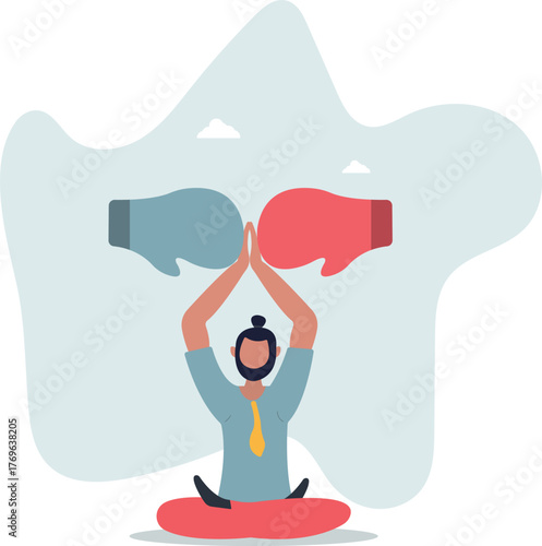 Conflict management, leadership skill to compromise and solving argument problem, negotiation or stop fighting concept.life and employment of people.