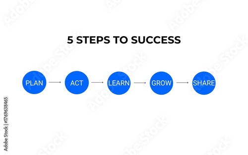 5 Steps to Success - Business Process Flow Infographic