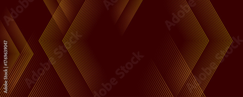Bright orange hexagonal lines abstract futuristic technology background. Vector minimal art banner design