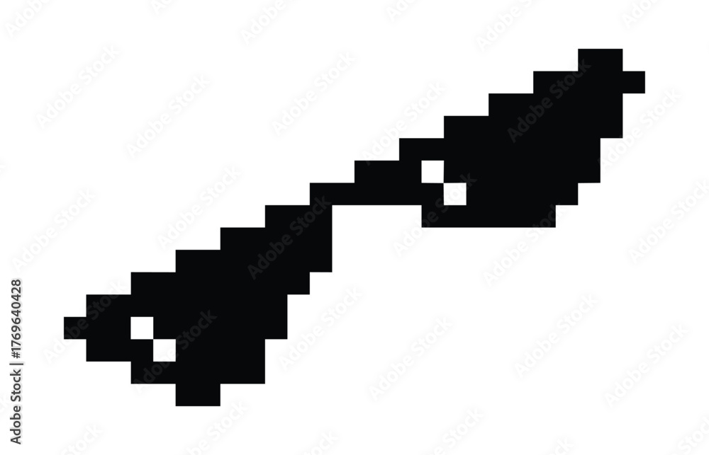 Fototapeta premium Retro thug glasses pixel. Pixelated hip hop vector sunglasses.