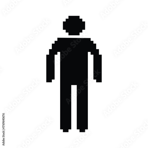 Stickman pixel art icon man