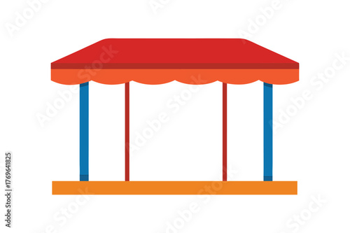 Bus station canopy vector art illustration