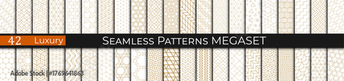 Set of Golden Luxury Patterns – Elegant Seamless Decorative Backgrounds