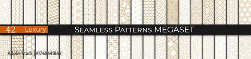 Set of Golden Luxury Patterns – Elegant Seamless Decorative Backgrounds
