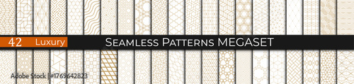 Set of Golden Luxury Patterns – Elegant Seamless Decorative Backgrounds