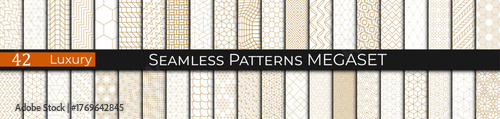 Set of Golden Luxury Patterns – Elegant Seamless Decorative Backgrounds