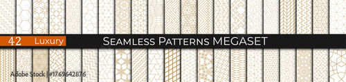 Set of Golden Luxury Patterns – Elegant Seamless Decorative Backgrounds
