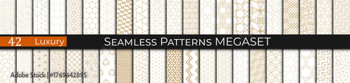 Set of Golden Luxury Patterns – Elegant Seamless Decorative Backgrounds