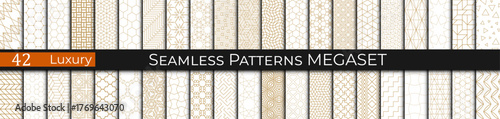 Set of Golden Luxury Patterns – Elegant Seamless Decorative Backgrounds