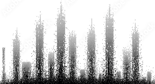 Abstract audio signal wave form on a white background, flat vector illustration
