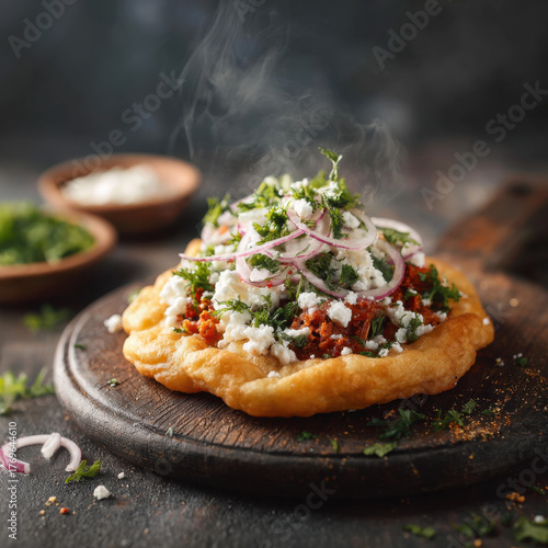 Gourmet Food Preparation: Close-up of Hands Preparing a Colorful Dish.
