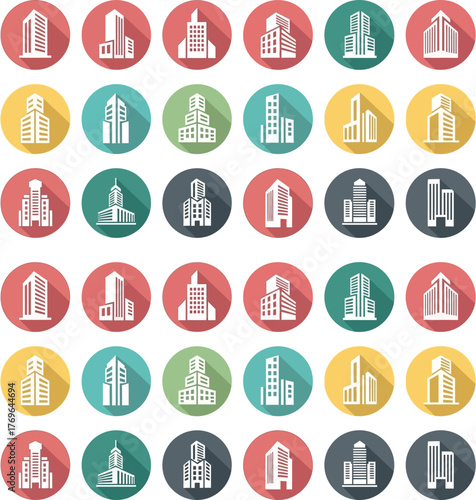 flat web and mobile application icon set in vector style