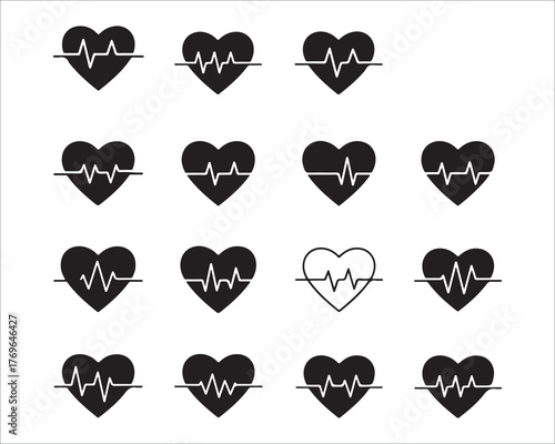 Heartbeat pulse line vector illustration of health and medical concept