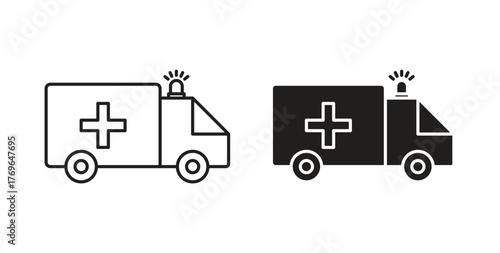 Ambulance icon simple flat trend modern graphic design abstract logotype