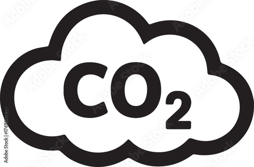 Cloud symbol representing carbon dioxide emissions and environmental pollution