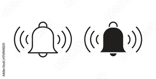 Bell ring icon simple flat trend modern graphic design abstract logotype