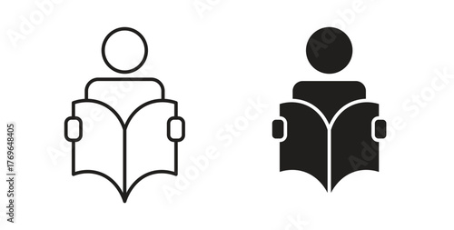 Book open reader icon simple flat trend modern graphic design abstract logotype