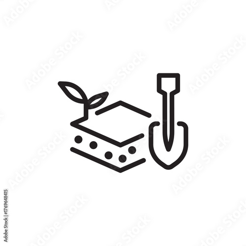 Land remediation icon symbolizing soil cleanup and site restoration, representing modern environmental engineering, specialized pollution mitigation, and sustainable brownfield redevelopment systems.