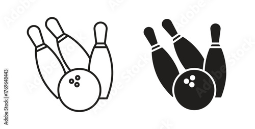 Bowling icon simple flat trend modern graphic design abstract logotype