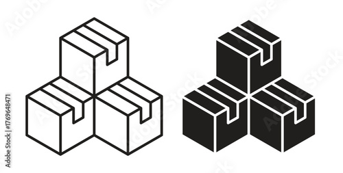 Boxes icon simple flat trend modern graphic design abstract logotype