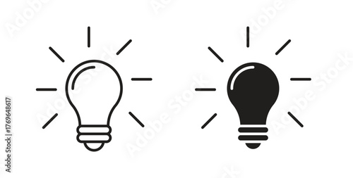 Bulb icon simple flat trend modern graphic design abstract logotype