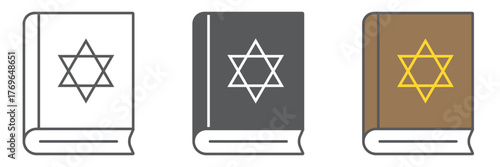 Torah book icon, israel and religion, jewish book sign, vector graphics, a linear pattern on a white background. editable stroke