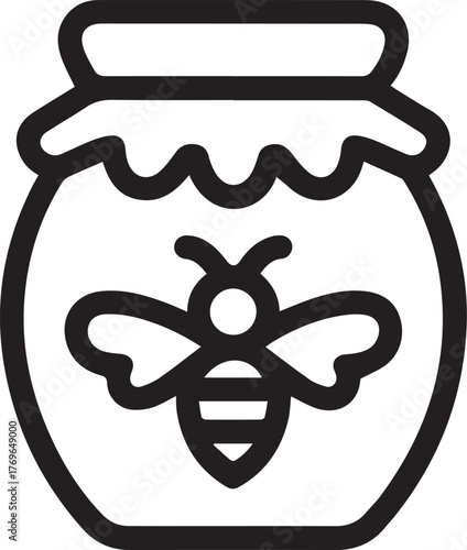 Sweeten your designs with this charming honey jar icon, perfect for food blogs, health brands, or natural product packaging projects, a delightful touch!