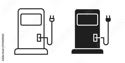 Charging station icon simple flat trend modern graphic design abstract logotype
