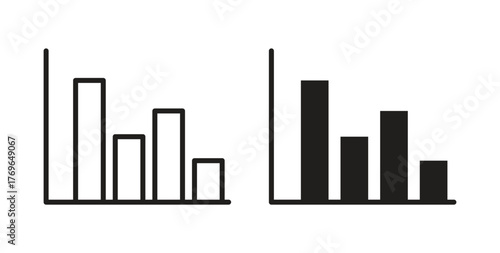 Chart histogram icon simple flat trend modern graphic design abstract logotype