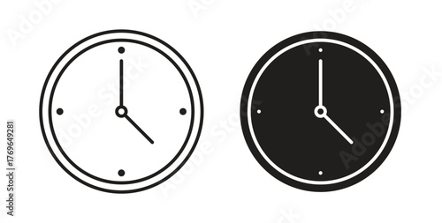 Clock icon simple flat trend modern graphic design abstract logotype