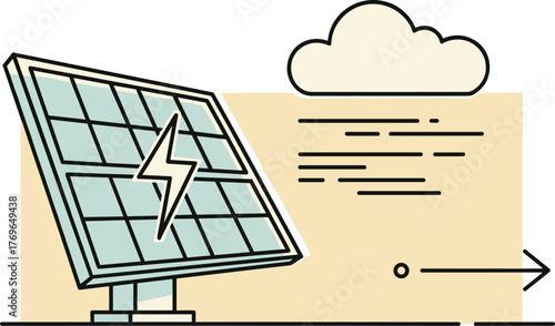 Innovative Solar Panel Generates Renewable Energy for Sustainable Future, Clean Power in Sunny Environment Representing Eco-Friendly Technology and Green Solutions for Climate Change Initiatives with