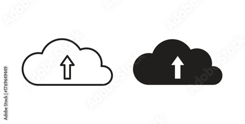 Cloud upload icon simple flat trend modern graphic design abstract logotype