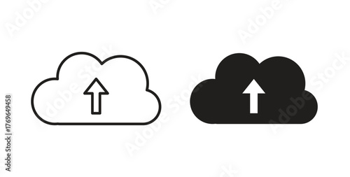 Cloud upload icon simple flat trend modern graphic design abstract logotype