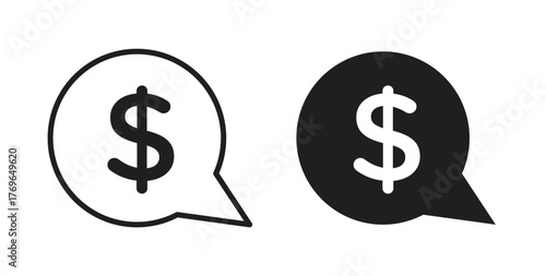 Comment dollar icon simple flat trend modern graphic design abstract logotype
