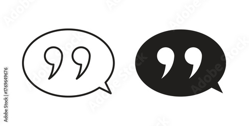 Comment quote icon simple flat trend modern graphic design abstract logotype