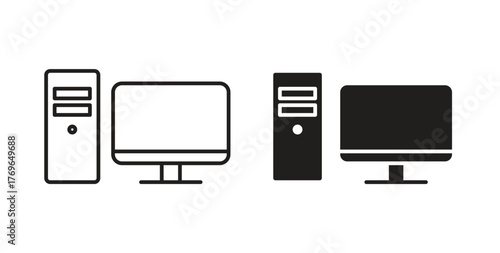 Computer icon simple flat trend modern graphic design abstract logotype